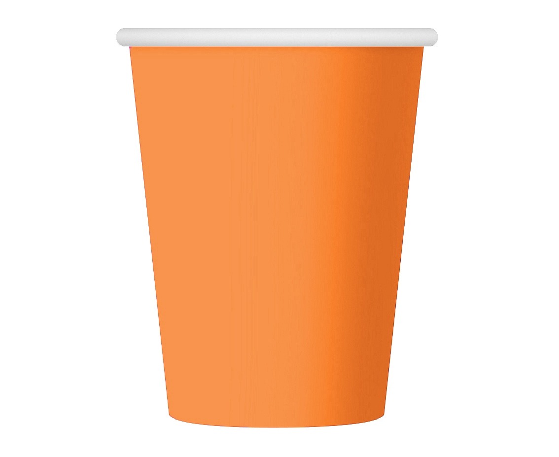 Popieriniai puodeliai, oranžiniai, 250 ml, 6 vnt. Popieriniai puodeliai, oranžiniai, 250 ml, 6 vnt.